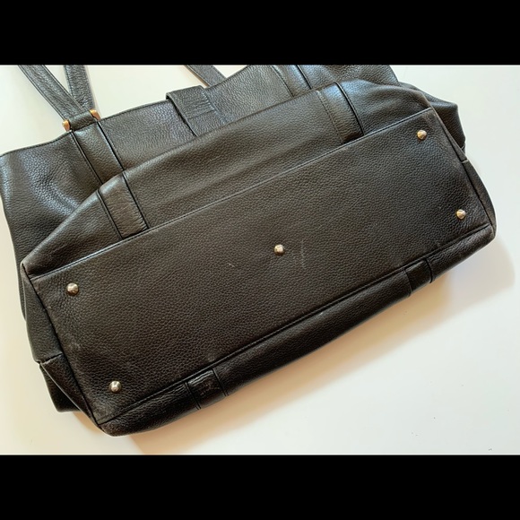 Auth vintage Cole Haan black leather tote Italy - Picture 2 of 15